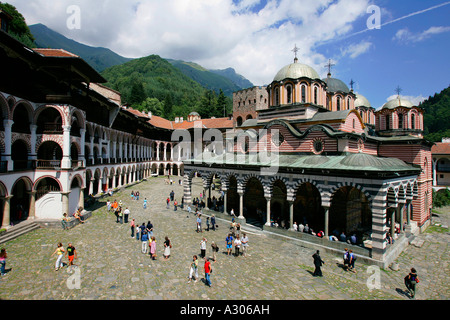 Monastère de Rila Mountains Bulgarie République Populaire Péninsule des Balkans Europe Travel Terre sainte icône couleur de l'image emblématique du tourisme Banque D'Images