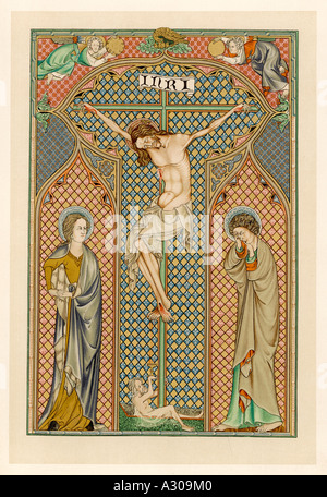 Jésus crucifié C14 Ms Banque D'Images