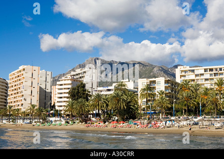 Vue de la plage à Marbella Banque D'Images