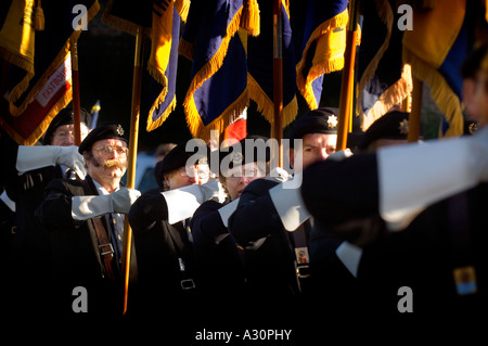 Défilé de la Légion britannique avec les normes en cours. Photo par Jim Holden. Banque D'Images