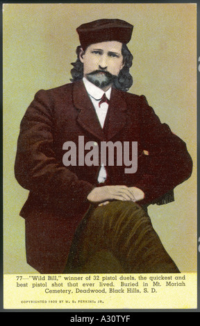 Wild Bill Hickok Postcd Banque D'Images