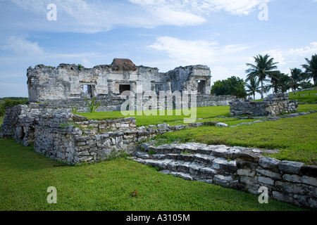 El Palacio Le Palais de la cité maya de Tulum Mexique Banque D'Images