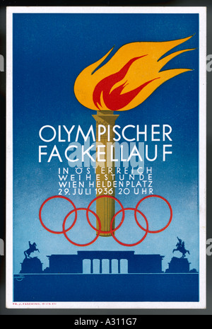 Carte postale de la flamme olympique Banque D'Images