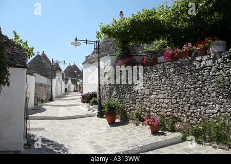 Trulli Alberobello Italie cottages en pierre Banque D'Images