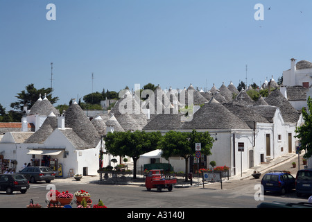 Trulli Alberobello Italie cottages en pierre Banque D'Images