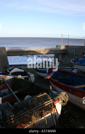 Bateaux de pêche du homard et du crabe, Sheringham, Norfolk. Banque D'Images