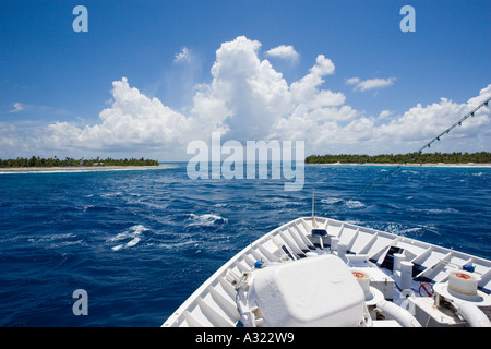 La saisie des navires de croisière de Tiputa Rangiroa Tuamotu Polynésie Française Banque D'Images