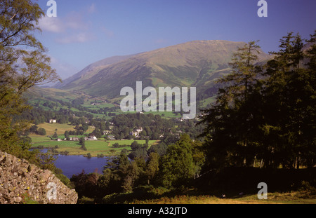 Vue de Red Bank Woods à Grasmere en été Cumbria Angleterre Royaume-Uni Grande-Bretagne Banque D'Images