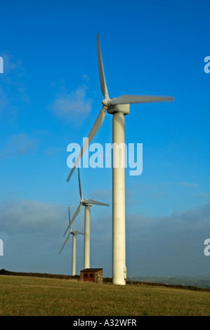 Éoliennes à Carland cross wind farm, près de Truro, Cornwall, Angleterre Banque D'Images