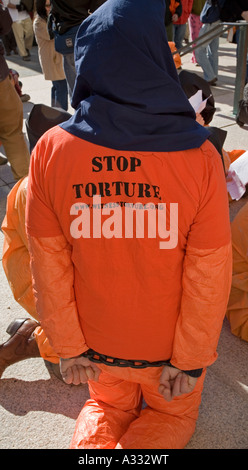 Manifestation contre le centre de détention de Guantanamo Banque D'Images