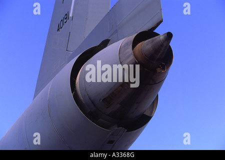 Boeing KC-10A Extender exploités par l'US Air Force. Jet d'échappement du moteur de queue de près. Banque D'Images