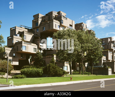 Habitat '67, 2600, Avenue Pierre Dupuy, Montréal, 1967. Moshe Safdie Architecte d'extérieur : Banque D'Images