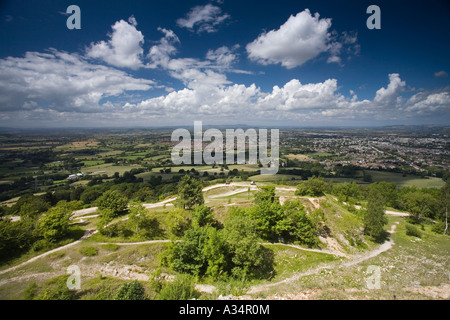 Leckhampton Hill sur le Cotswold Way National Trail, Gloucestershire, Royaume-Uni Banque D'Images