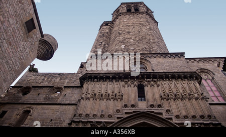 Barri Gotic détail architectural de la Capella de Santa Agata au Palacio Real Mayor dans la Plaça del Rei BARCELONE ESPAGNE Banque D'Images