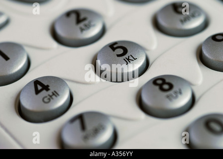 Extreme close up de téléphone sans fil pavé numérique Banque D'Images