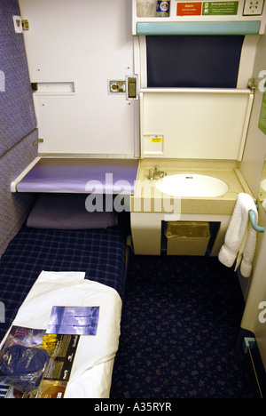 Cabine de première classe sur un premier ScotRail train de nuit d'Inverness à London Euston Banque D'Images