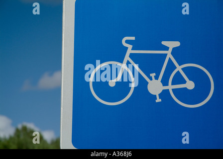 Location cycle path sign close up Banque D'Images