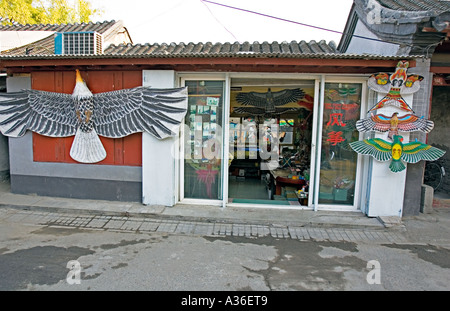 Chine Pékin Small Chinese kite shop dans le quartier de Hutong de Beijing Banque D'Images