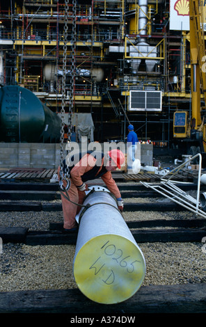 La construction d'un forage pétrolier en mer du Nord sur la plate-forme Teeside, UK Banque D'Images