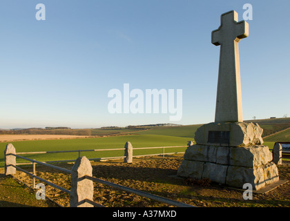 Champ de l'emplacement de l'Flodden la défaite des Ecossais en anglais 1513 près de Northumberland Branxton heritage trail a ouvert le site du mémorial 2004 Banque D'Images