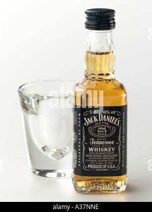 Bouteille de Whiskey Jack Daniels miniature Banque D'Images