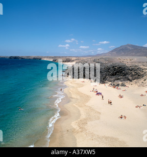 Playa de Papagayo, près de Playa Blanca, Lanzarote, îles Canaries, Espagne Banque D'Images