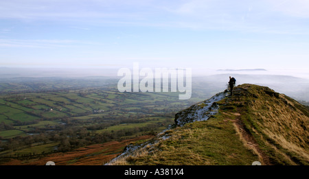 Sur le Cat's Back Ridge, Montagne Noire, Pays de Galles Banque D'Images