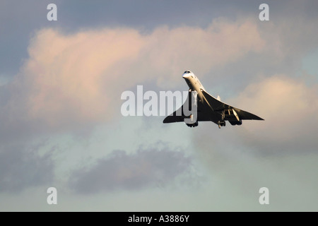 British Airways Concorde 102 Aerospatiale-British Aerospace à l'atterrissage à l'aéroport Heathrow de Londres, pour la dernière fois Banque D'Images