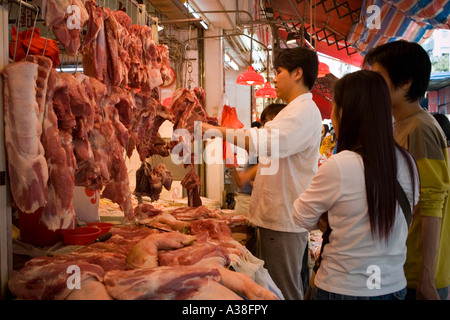 Boucherie dans Northpoint, Hong Kong Banque D'Images