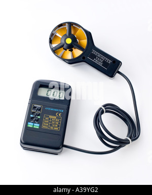 Anémomètre mesure la vitesse du vent Banque D'Images