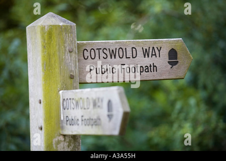 Cotswold Way post doigt Gloucestershire Banque D'Images