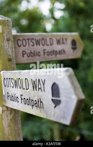 Cotswold Way post doigt Gloucestershire Banque D'Images