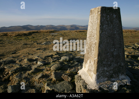 Du sommet de la rue haute trig pilier, High Street, Lake District, Cumbria Banque D'Images