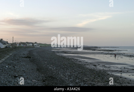 Ballyhalbert Seascape Beach au coucher du soleil coucher du soleil le comté de Down en Irlande du Nord Banque D'Images