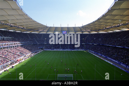 Club de football de Hambourg SV à l'AOL Arena contre Hansa Rostock dans un match de Bundesliga, Hambourg, Geramny. Banque D'Images