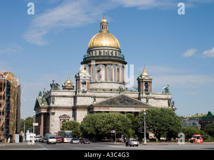 Le la Cathédrale Saint Isaac (Isaakievskiy Sobor ). Architecte Monferran est construit en 1818-1858. Saint Petersburg, Russie. Banque D'Images