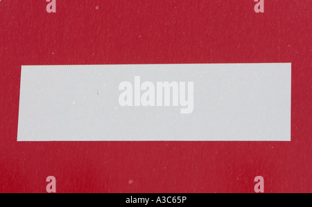 Bar rouge et blanc partiel pas d'entrée panneau de circulation circulaire Tenerife Banque D'Images