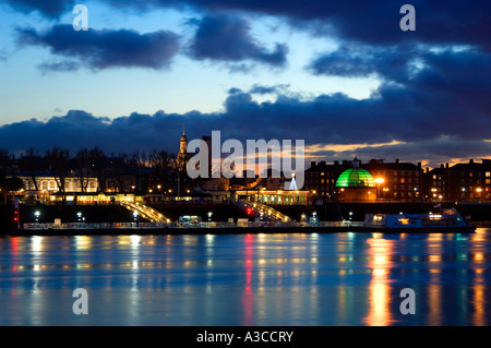 De greenwich sur la tamise ; nuit ; Londres, Angleterre;uk ; Banque D'Images