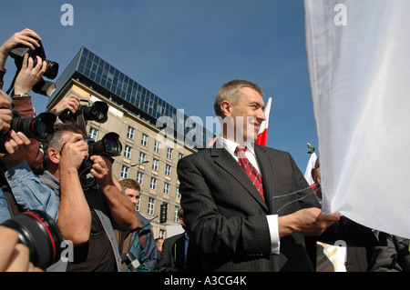 Roman Giertych, Ligue des familles polonaises, chef de parti, au cours de la manifestation des sympathisants LPR, Varsovie 2006 Banque D'Images