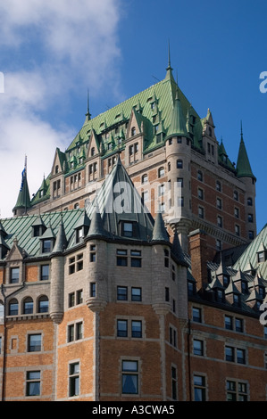 Canada Québec Québec Vieux Québec Haute Ville Chateau Frontenac détail du toit de l'hôtel Banque D'Images