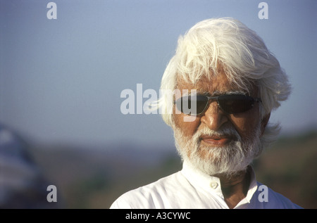 Portrait de VCA76765 artiste peintre de renommée mondiale M F Husain Banque D'Images