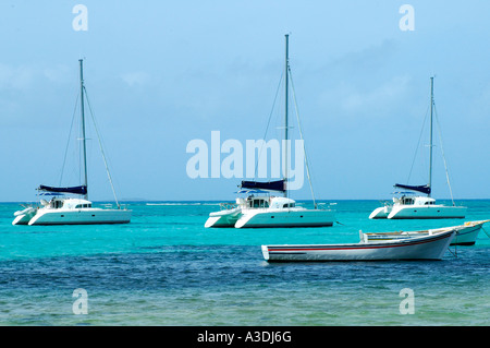 Catamarans à Cap Malheureux, Ile Maurice Banque D'Images