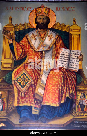 De l'apôtre icône Apostolos Barnabas à Barnabas monastère près de Salamine de Chypre du Nord Banque D'Images