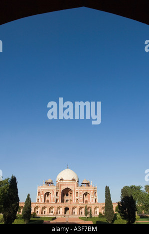 Façade d'une tombe, Tombe de Humayun, Delhi, Inde Banque D'Images