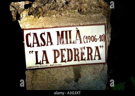 Parc Guell Barcelone Art Nouveau Antoni Gaudí, La Pedrera Casa Mila Banque D'Images