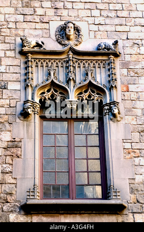 Barrio Gotico gothique de la Calle del Bisbe à Barcelone Calle del Bisbe Banque D'Images