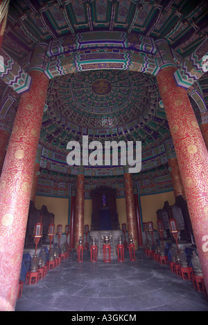 Vue intérieure de la chapelle impériale au Temple du Ciel Banque D'Images