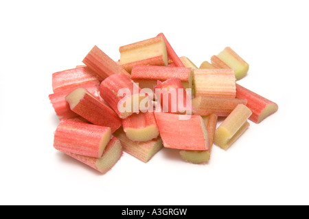 La rhubarbe isolated on a white background studio. Banque D'Images