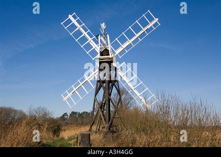 Clayrack Moulin, comment Hill, Norfolk Broads, East Anglia, Royaume-Uni Banque D'Images