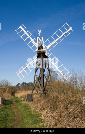 Clayrack Moulin, comment Hill, Norfolk Broads, East Anglia, Royaume-Uni Banque D'Images